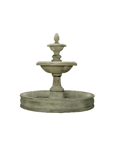 Newcastle Two Tier Pond Outdoor Cast Stone Garden Fountain Fountain Tuscan